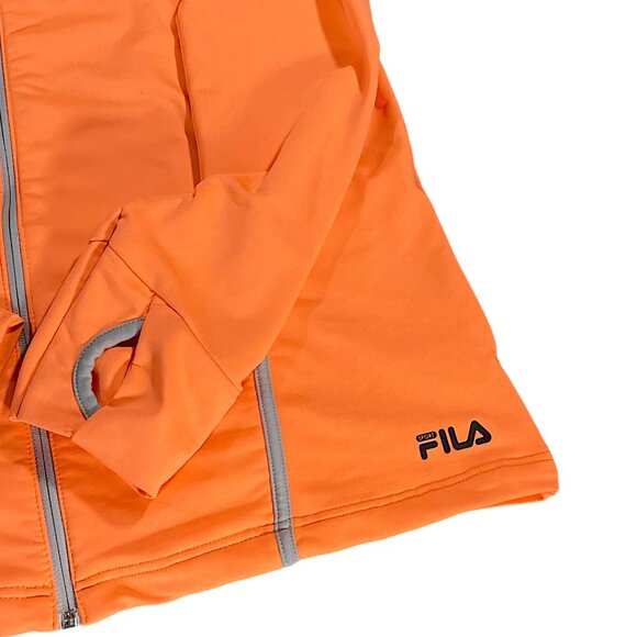 FILA Jacket Womens XL Orange Performance Full Thumb Hole Full Zip Activewear - Picture 13 of 16